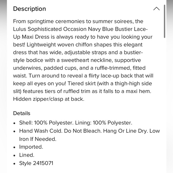 Lulus Sophisticated Occasion Navy Blue Bustier Lace-Up Maxi Dress - Picture 7 of 8